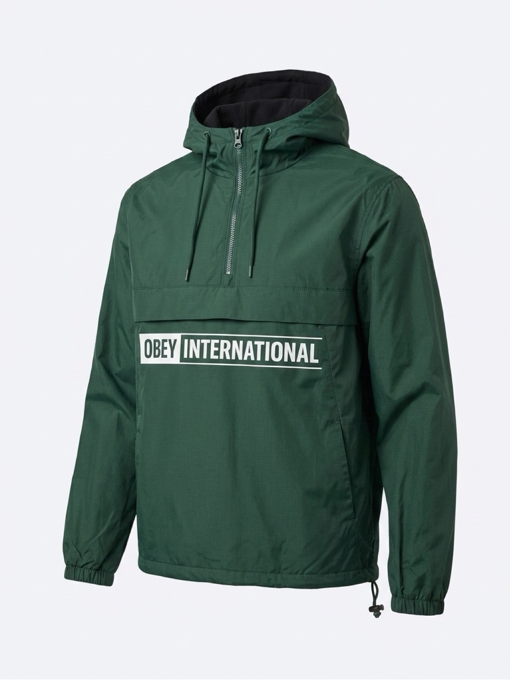 NWOT Obey International Forest Green Pullover Anorak Windbreaker Jacket - S